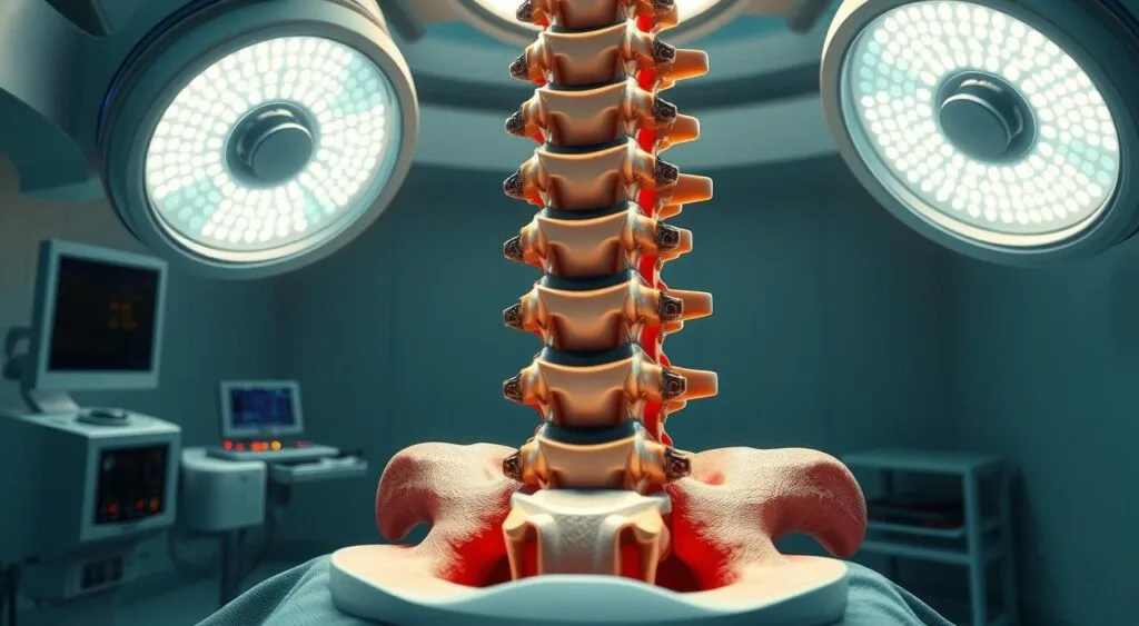 Fusão intersomática lombar oblíqua com navegação robótica OLIF lumbar interbody fusion